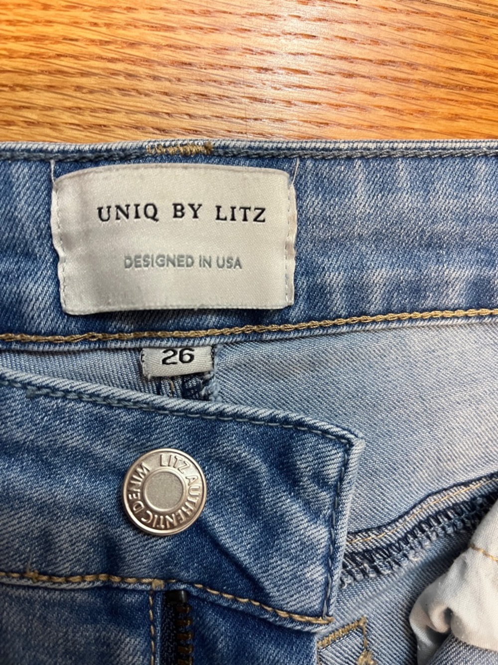 UNIQ by LITZ Bellbottom Flare Wide Leg Jeans Womens 26 Retro Festival Pants - Picture 4 of 11